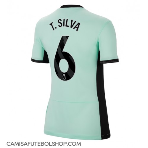 Camisa de time de futebol Chelsea Thiago Silva #6 Replicas 3º Equipamento Feminina 2023-24 Manga Curta
